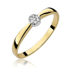 Pierścionek zaręczynowy z żółtego złota z diamentami 0,04ct Fire Of Love