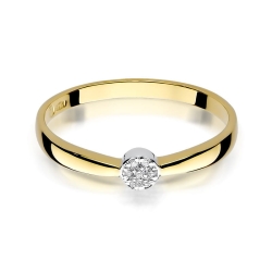 Pierścionek zaręczynowy z żółtego złota z diamentami 0,04ct Fire Of Love