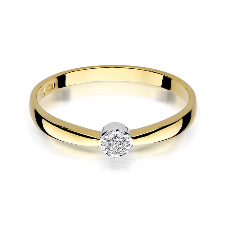 Pierścionek zaręczynowy z żółtego złota z diamentami 0,04ct Fire Of Love