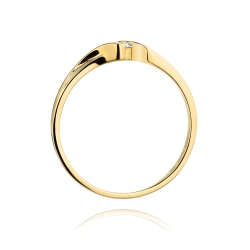 Pierścionek zaręczynowy z żółtego złota z diamentem 0,09ct Fire Of Love