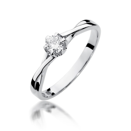 Przejdź do produktu Pierścionek zaręczynowy z białego złota z diamentem 0,23ct Fire Of Love