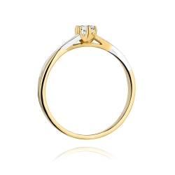 Pierścionek zaręczynowy z żółtego złota z diamentem 0,12ct Fire Of Love