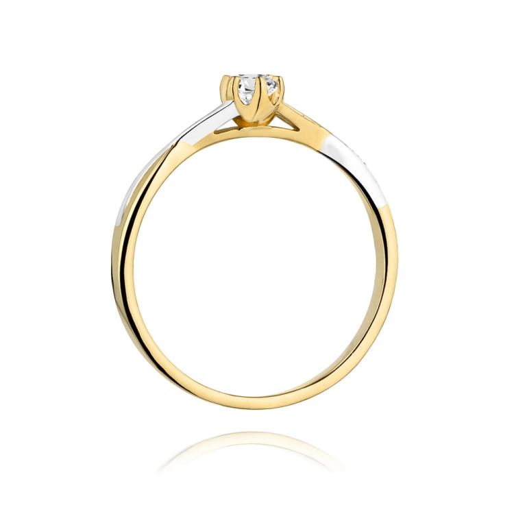 Pierścionek zaręczynowy z żółtego złota z diamentem 0,12ct Fire Of Love