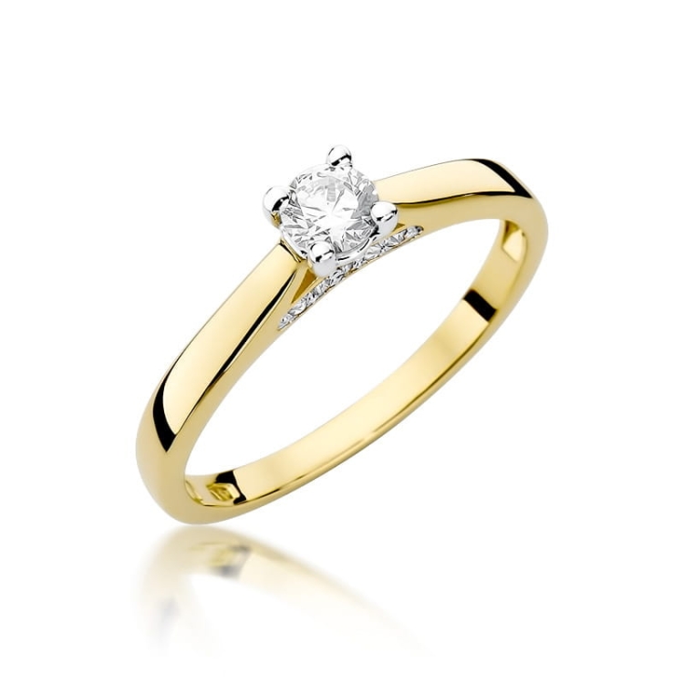 Pierścionek zaręczynowy z żółtego złota z diamentami 0,30ct Fire Of Love