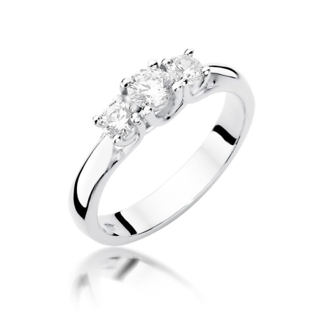 Przejdź do produktu Pierścionek zaręczynowy z białego złota z diamentami 0,49ct Fire Of Love 