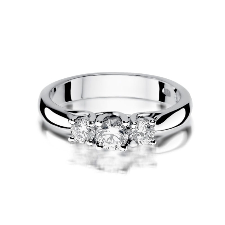 Przejdź do produktu Pierścionek zaręczynowy z białego złota z diamentami 0,49ct Fire Of Love 