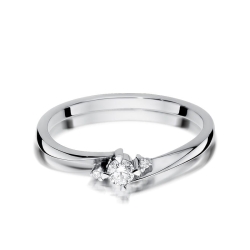 Pierścionek zaręczynowy z białego złota z diamentami 0,12ct Fire Of Love