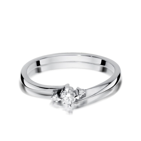 Przejdź do produktu Pierścionek zaręczynowy z białego złota z diamentami 0,12ct Fire Of Love