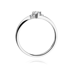 Pierścionek zaręczynowy z białego złota z diamentami 0,12ct Fire Of Love
