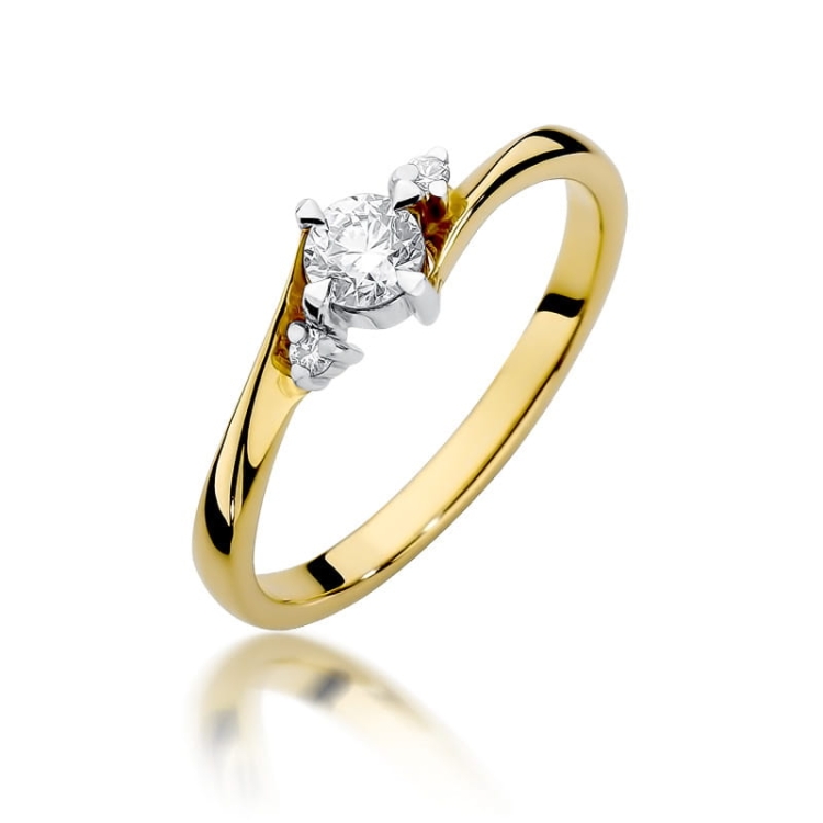 Pierścionek zaręczynowy z żółtego złota z diamentami 0,28ct Fire Of Love
