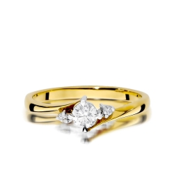 Pierścionek zaręczynowy z żółtego złota z diamentami 0,28ct Fire Of Love