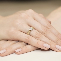 Pierścionek zaręczynowy z żółtego złota z brylantami 0,08ct Fire Of Love