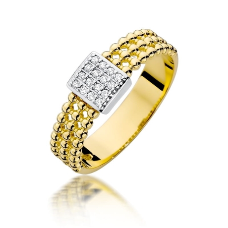 Przejdź do produktu Pierścionek zaręczynowy z żółtego złota z brylantami 0,08ct Fire Of Love