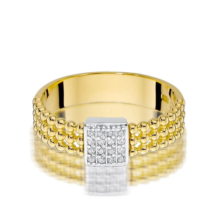 Pierścionek zaręczynowy z żółtego złota z brylantami 0,08ct Fire Of Love