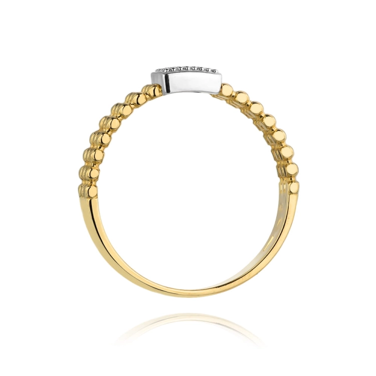 Pierścionek zaręczynowy z żółtego złota z brylantami 0,08ct Fire Of Love