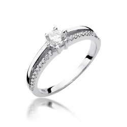Pierścionek zaręczynowy z białego złota z diamentami 0,40ct Fire Of Love