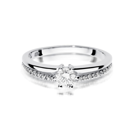 Przejdź do produktu Pierścionek zaręczynowy z białego złota z diamentami 0,40ct Fire Of Love 