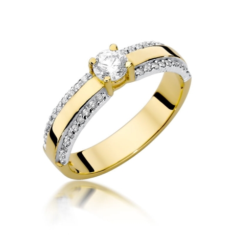 Przejdź do produktu Pierścionek zaręczynowy z żółtego złota z diamentami 0,45ct Fire Of Love 
