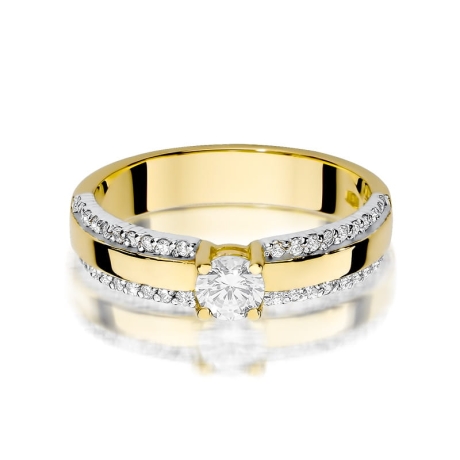 Przejdź do produktu Pierścionek zaręczynowy z żółtego złota z diamentami 0,45ct Fire Of Love 