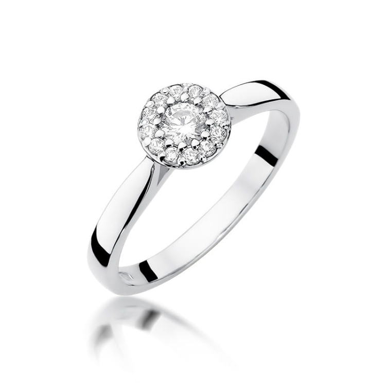 Pierścionek zaręczynowy z białego złota z diamentami 0,22ct Fire Of Love