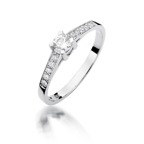 Przejdź do produktu Pierścionek zaręczynowy z białego złota z brylantami 0,44ct Fire Of Love