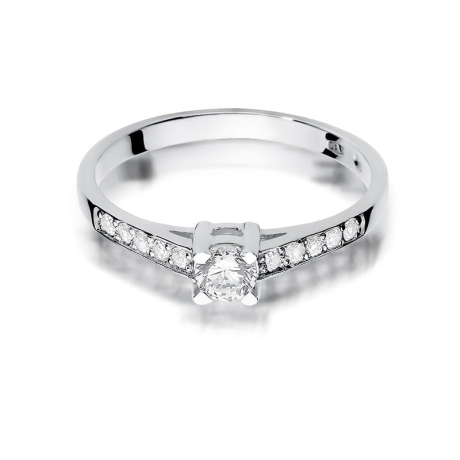 Przejdź do produktu Pierścionek zaręczynowy z białego złota z brylantami 0,44ct Fire Of Love