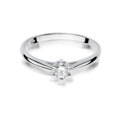 Przejdź do produktu Pierścionek zaręczynowy z białego złota z diamentem 0,15ct Fire Of Love 
