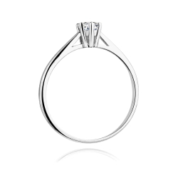 Pierścionek zaręczynowy z białego złota z diamentem 0,15ct Fire Of Love