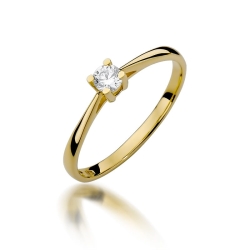 Pierścionek zaręczynowy z żółtego złota z diamentem 0,15ct Fire Of Love
