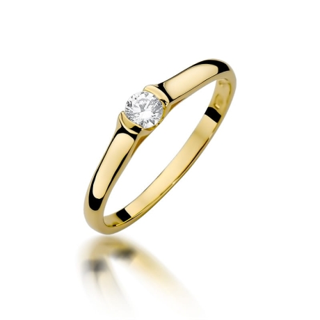 Przejdź do produktu Pierścionek zaręczynowy z żółtego złota z diamentem 0,15ct Fire Of Love
