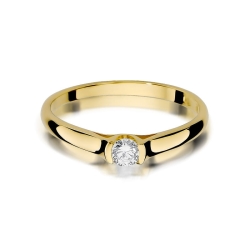 Pierścionek zaręczynowy z żółtego złota z diamentem 0,15ct Fire Of Love