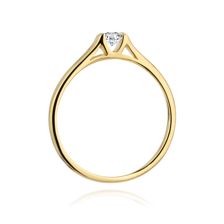 Pierścionek zaręczynowy z żółtego złota z diamentem 0,15ct Fire Of Love