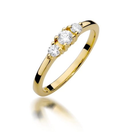 Przejdź do produktu Pierścionek zaręczynowy z żółtego złota z brylantami 0,33ct Fire Of Love