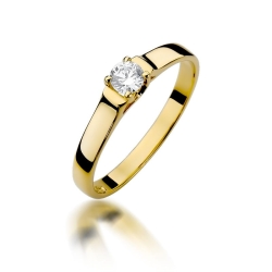 Pierścionek zaręczynowy z żółtego złota z diamentem 0,18ct Fire Of Love
