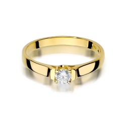Pierścionek zaręczynowy z żółtego złota z diamentem 0,18ct Fire Of Love