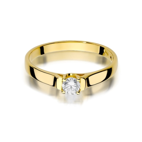 Przejdź do produktu Pierścionek zaręczynowy z żółtego złota z diamentem 0,18ct Fire Of Love 