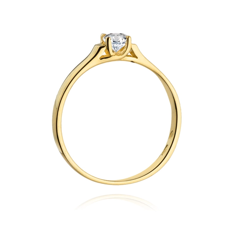 Pierścionek zaręczynowy z żółtego złota z diamentem 0,18ct Fire Of Love