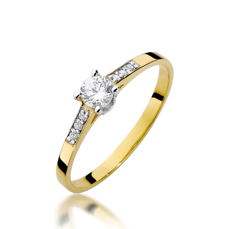 Pierścionek zaręczynowy z żółtego złota z diamentami 0,21ct Fire Of Love
