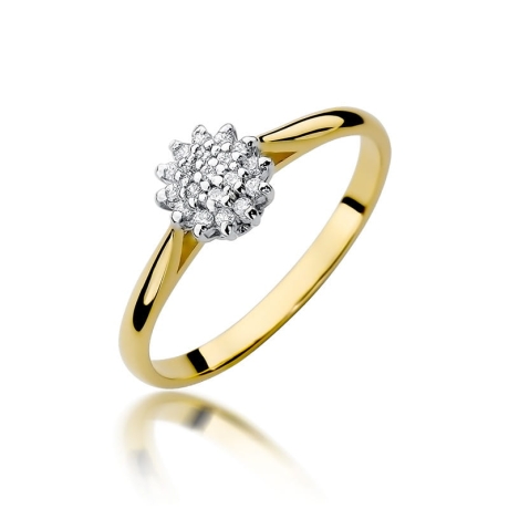 Przejdź do produktu Pierścionek zaręczynowy z żółtego złota z diamentami 0,10ct Fire Of Love 