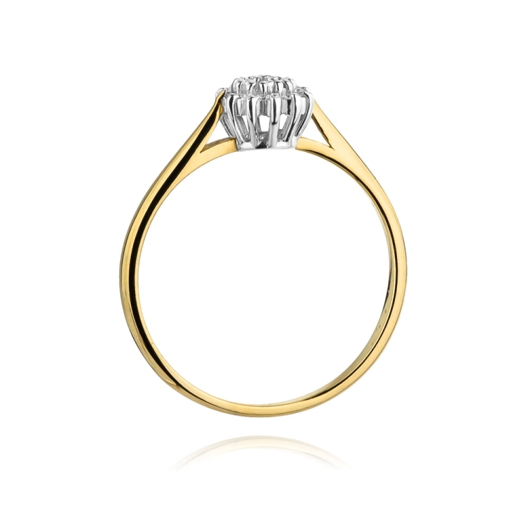 Pierścionek zaręczynowy z żółtego złota z diamentami 0,10ct Fire Of Love