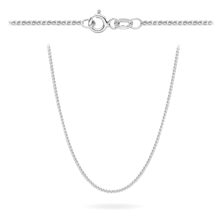 Przejdź do produktu Łańcuszek białe złoto - lisi ogon - 50cm - 0,8mm (waga: 1,72g)