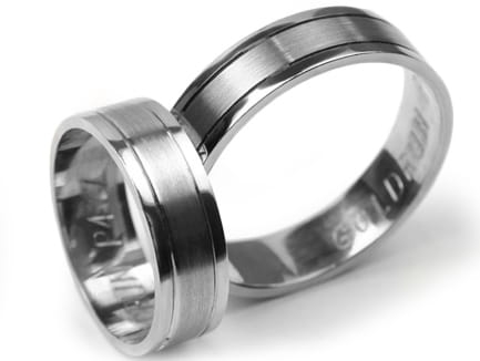 Obrączki ślubne z białego złota płaskie 6mm Premium P-477-b