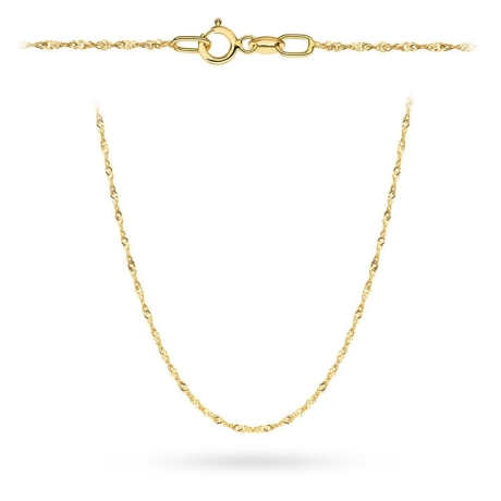 Przejdź do produktu Łańcuszek złoty - singapur - 45cm - 1,2mm (waga: 1,78g)