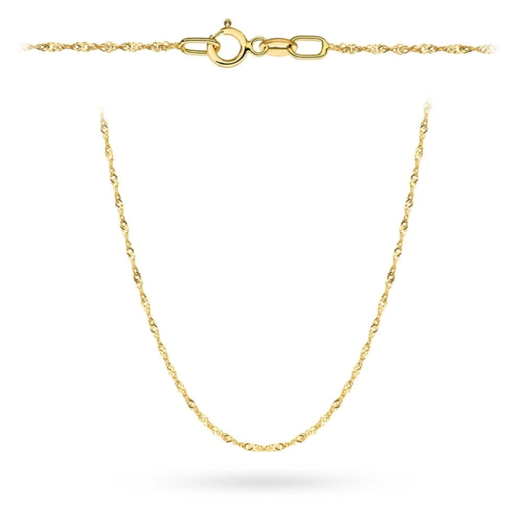 Łańcuszek złoty - singapur - 45cm - 1,2mm (waga: 1,78g)