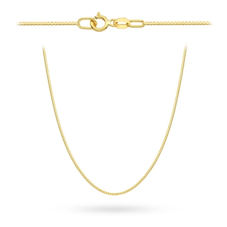 Przejdź do produktu Łańcuszek złoty - kostka - 50cm - 0,5mm (waga: 1,07g) 