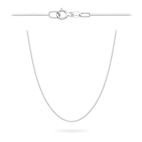 Przejdź do produktu Łańcuszek białe złoto - kostka - 45cm - 0,5mm (waga: 0,97g)