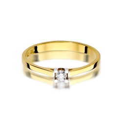 Pierścionek zaręczynowy z żółtego złota z diamentem 0,09ct Fire Of Love
