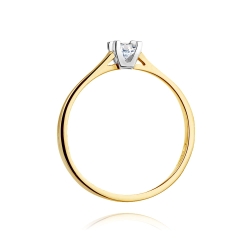 Pierścionek zaręczynowy z żółtego złota z diamentem 0,09ct Fire Of Love