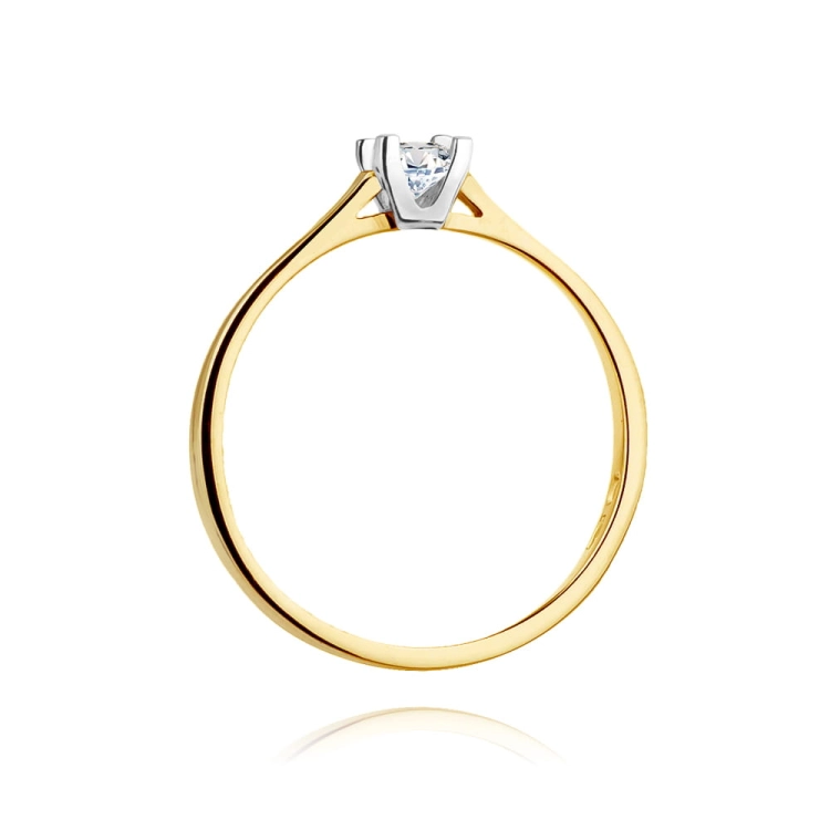 Pierścionek zaręczynowy z żółtego złota z diamentem 0,09ct Fire Of Love