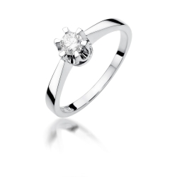 Pierścionek zaręczynowy z białego złota z diamentem 0,25ct Fire Of Love